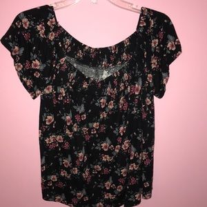 American Eagle floral off the shoulder top